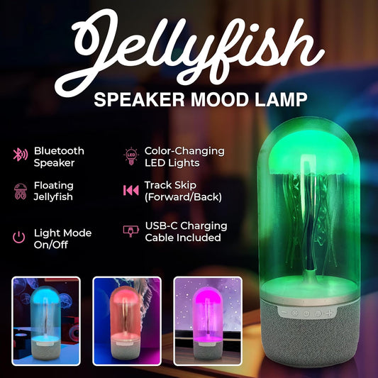 Haut-parleur mécanique en forme de méduse, décoration high-tech, lumières LED froides à sept couleurs