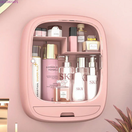 Rangement Cosmétique Mural Sans Perçage Anti-Poussière